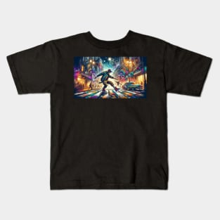 Rhythmic Rebellion: A Street Dance of Colors and Dreams Kids T-Shirt